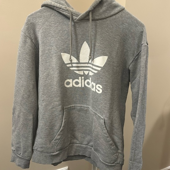 Womens Adidas Grey Logo Hoodie S - Picture 1 of 3